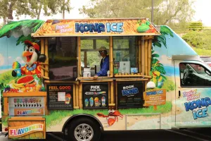 Kona Ice Truck with worker inside