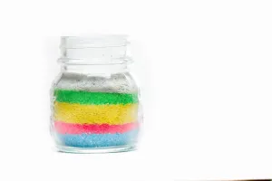 jar of colored sand